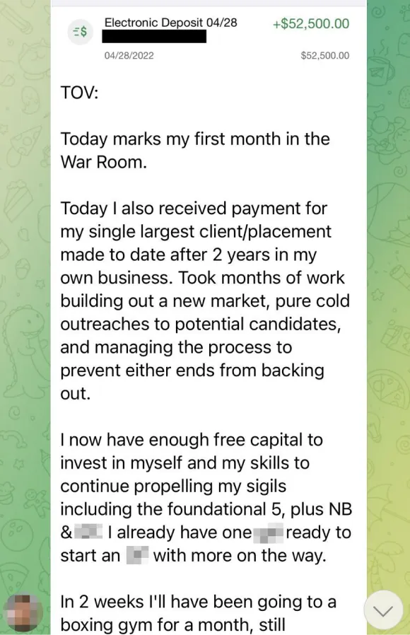 Member testimonial