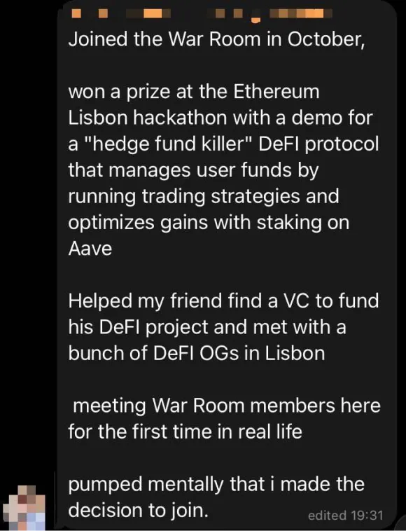 Member testimonial